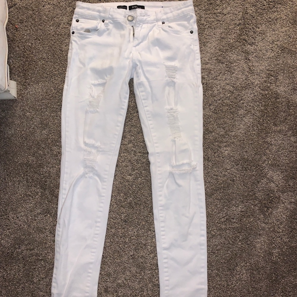 White ripped skinny jeans
